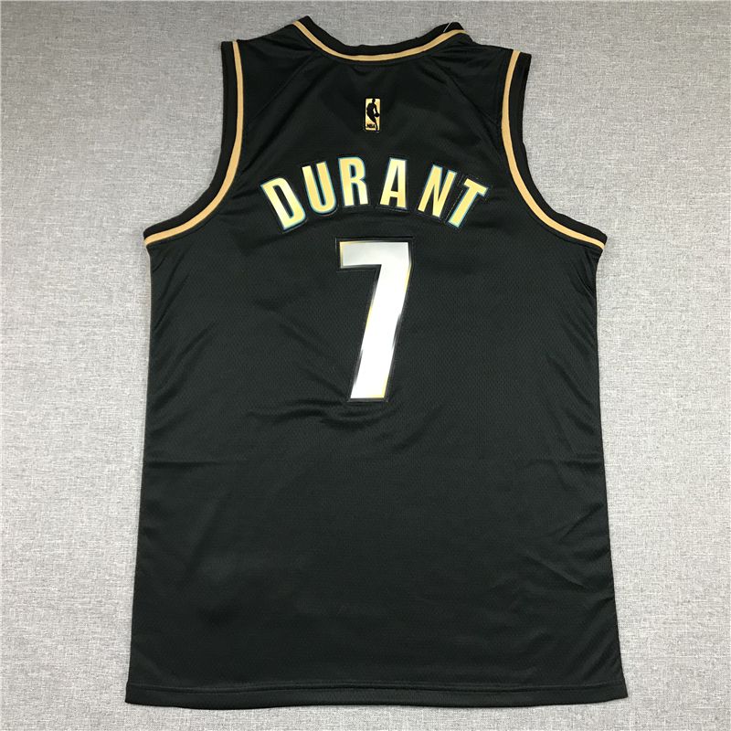 Men Brooklyn Nets 7 Durant Black 2021 Game Nike NBA Jerseys